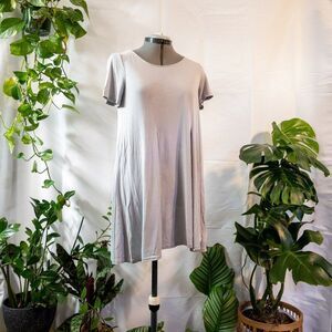 silence + noise Blue Pleated Front T-Shirt Dress, Size S